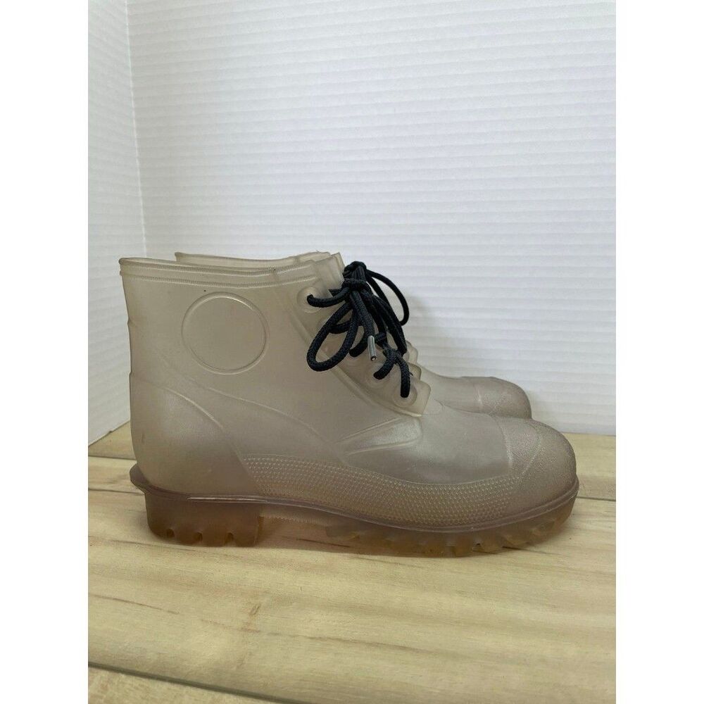 Regia transparent clear rubber jelly rain boot made in Israel 5